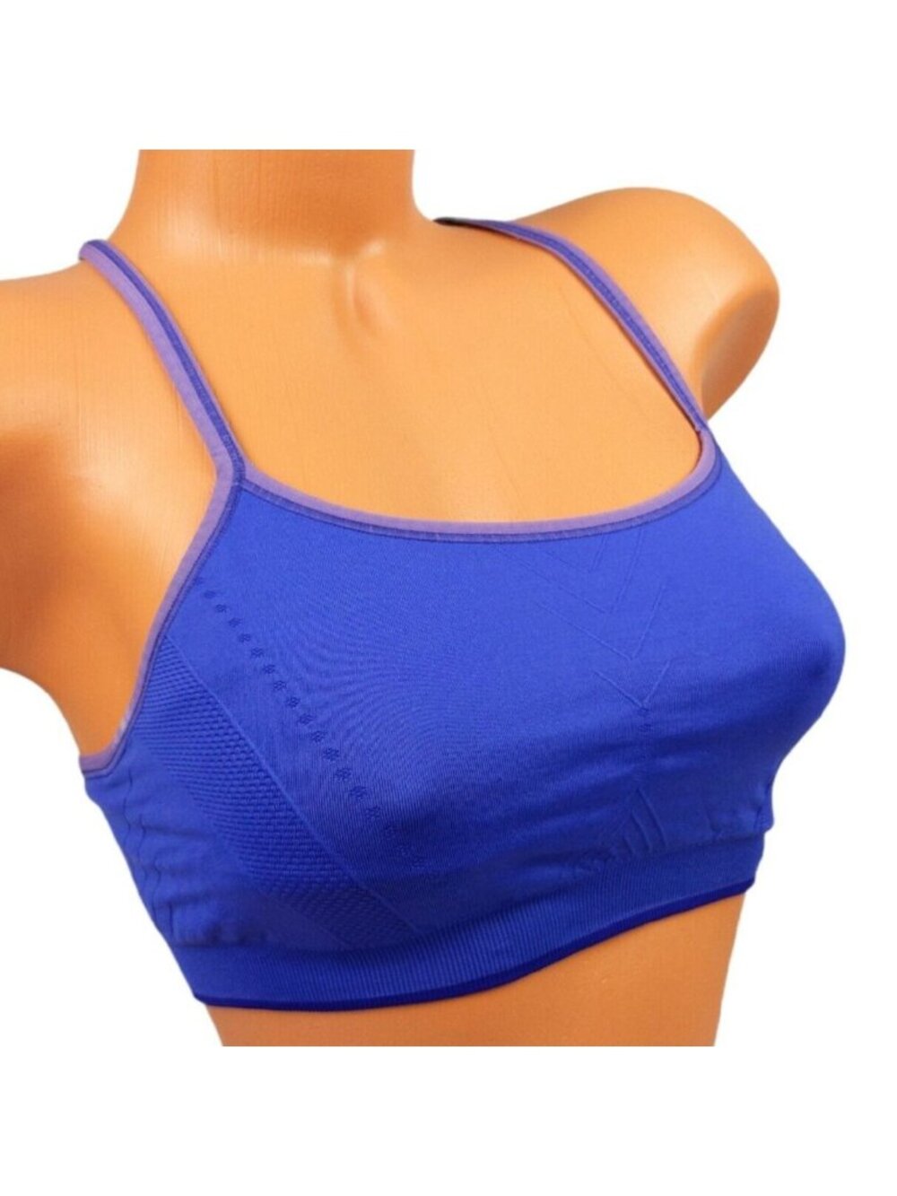 Champion Sports Bra Blue Seamless Racerback Medium Support Stretch Size XS